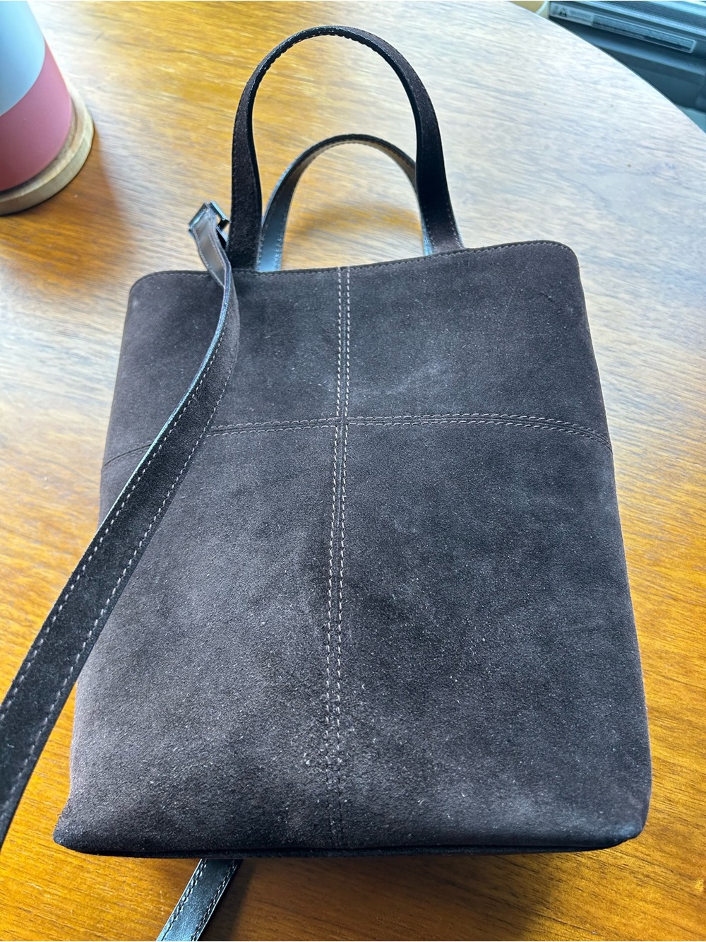 Gucci Sylvie Brown Suede Mini Tote Bag - Picture 3 of 6